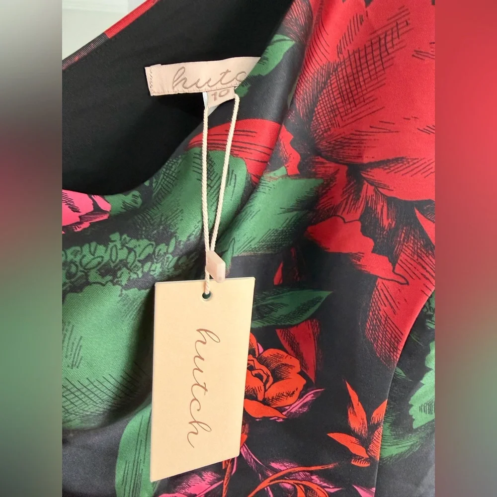 Anthropologie Hutch Elegant One-Shoulder Floral Evening Gown - Picture 7 of 8